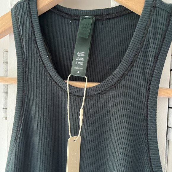 SKIMS Soft Lounge Ribbed Racer Back Tank Top - Forest Green - Size S - Picture 3 of 5